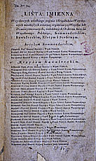 Lista imienna wojskowych 1830